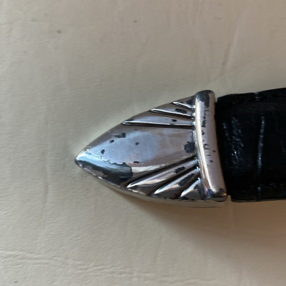 NADIN USA vintage leather belt, Circ. 1990’s genuine leather. Silver tone buckle - Picture 6 of 12